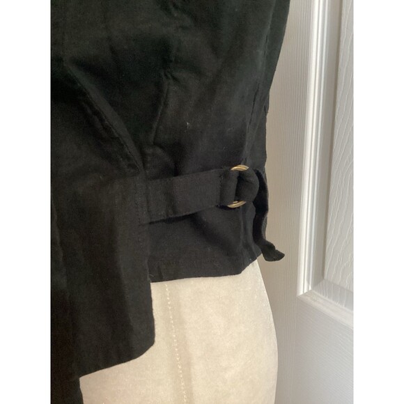 Soft Surroundings Black Alicante Linen Blend Topper Open Front Blazer PS - Picture 5 of 9